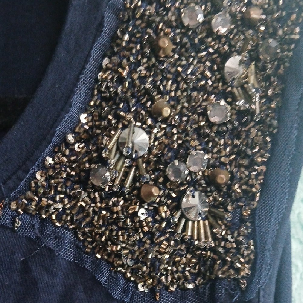 Zara Terez Navy Embellished Long Sleeve Top - Picture 3 of 4
